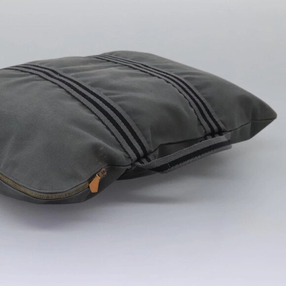 HERMES Fourre Tout Porte Documents Business Bag Canvas Gray Silver Auth 124325 - Picture 7 of 16